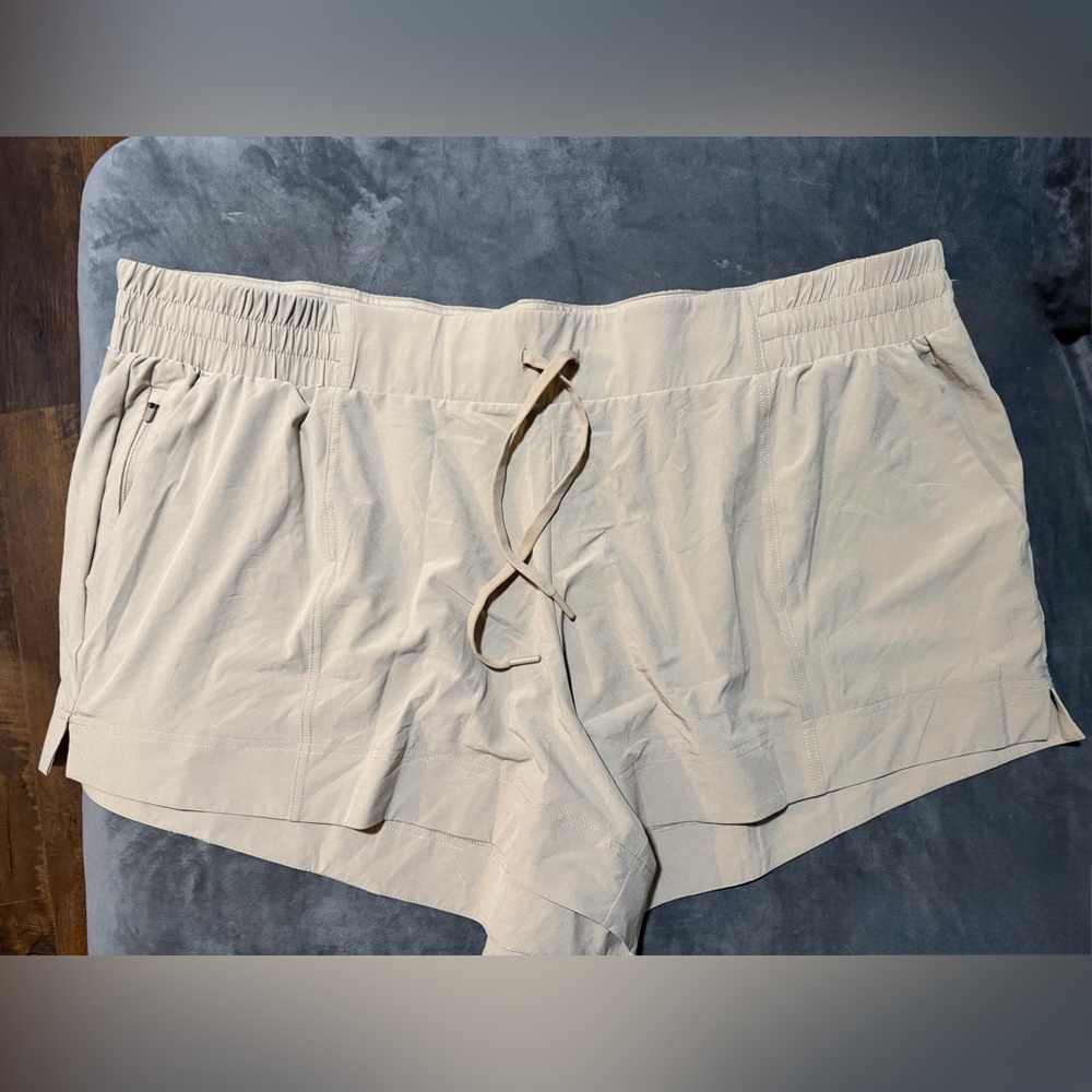 All In Motion Light Beige Athletic Pull-On Shorts with Drawstring